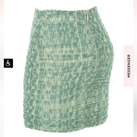 House of CB Aubrey Ivy Print Ruched Mesh Mini Skirt - Picture 5 of 15